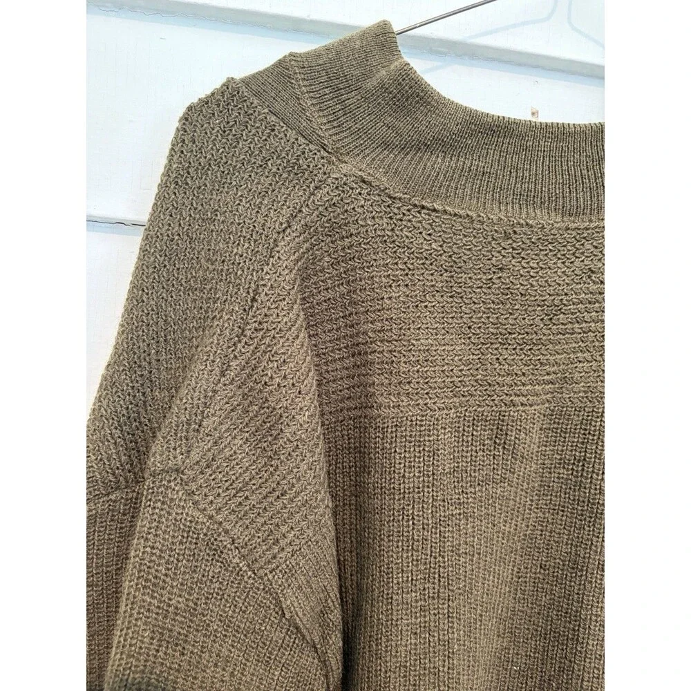 Vintage LL Bean Military Commando Henley Sweater 100% Wool USA Made 80s READ